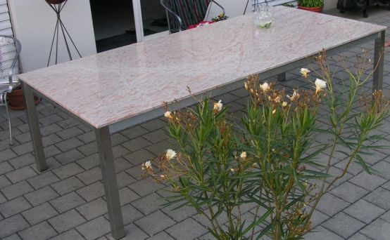 Thomas Ursprung - Gartenstuhl, Bank / Stuhl aus Granit und Edelstahl